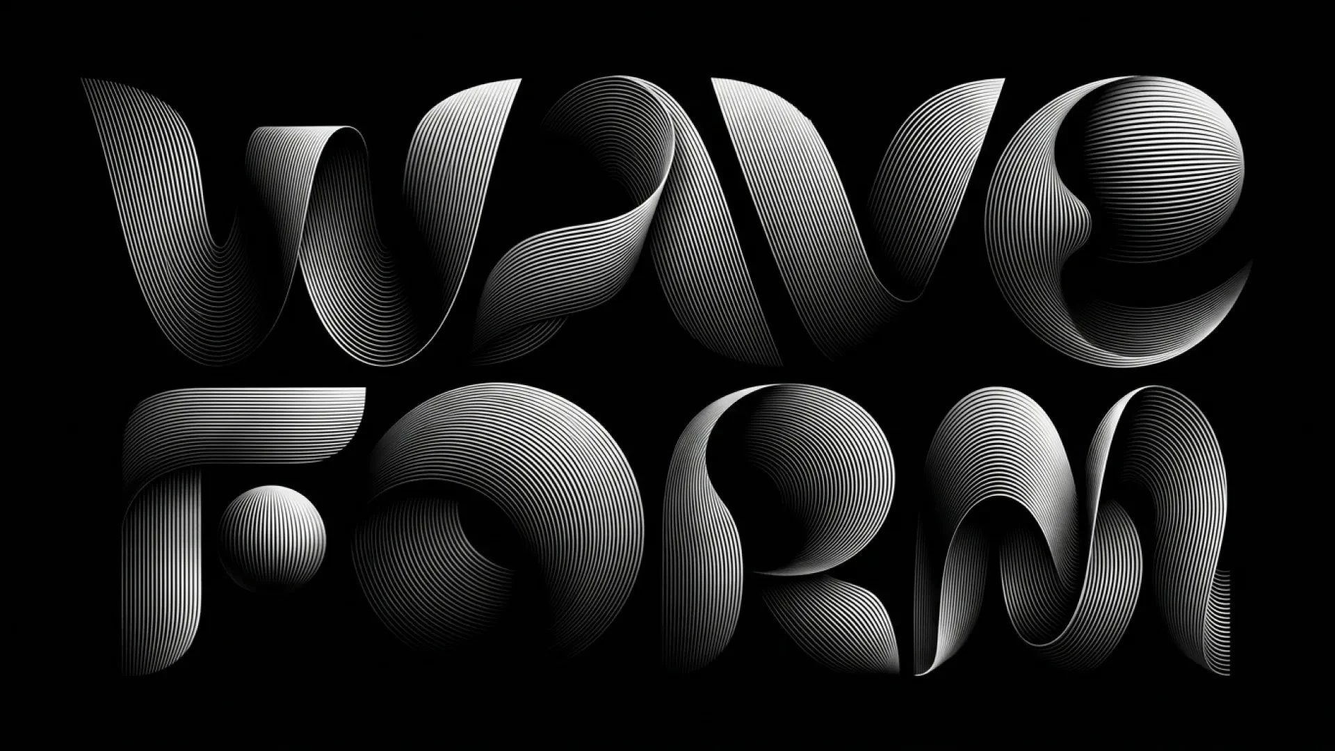 The words WAVE FORM spelled in flowing white line-art letters on a black background.
